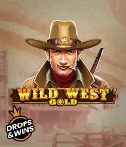  Графика игрового автомата "Wild West Gold" от Pragmatic Play, показывающее персонажа в шляпе шерифа с ружьем. За его спиной находится деревенская улица на Диком Западе. Отлично подойдёт для любителей вестернов и вестерн-тематик. Этот слот обещает незабываемые приключения и возможность получения призов.